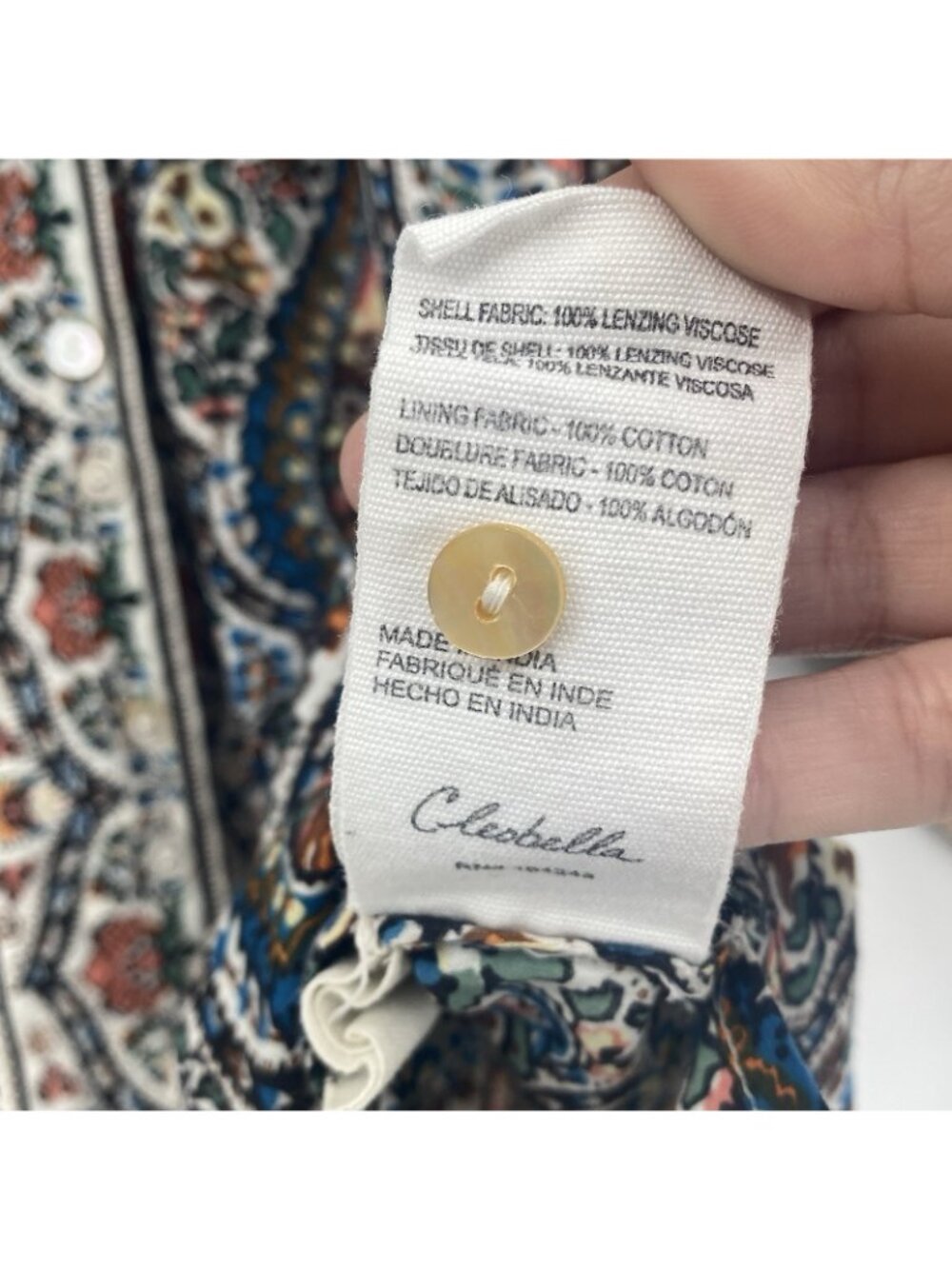 Cleobella Women’s M Fabiola Button Blouse Paisely Organic Cotton Top In Meadow - Picture 13 of 14